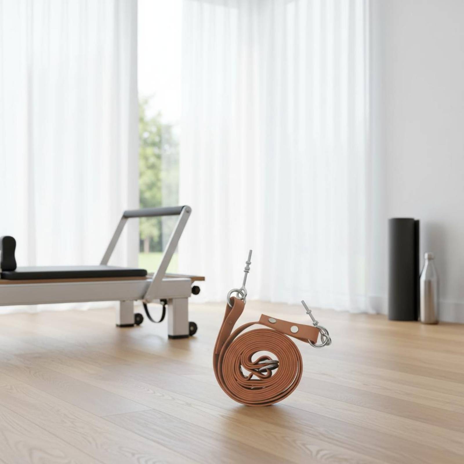 Pilates & Yoga Vida - สายรัดแบบวงคู่สำหรับพิลาทิส สายรัดแบบวงคู่ที่สะดวกสบาย อุปกรณ์ออกกำลังกายแบบปรับได้ ทำความสะอาดง่าย
