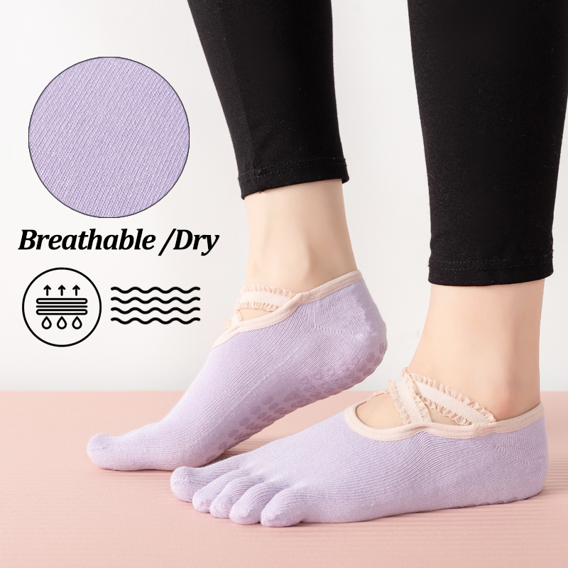 ถุงเท้าพิลาทิสกันลื่นสำหรับผู้ - Pilates Yoga Fitness บทวิจารณ์และราคา