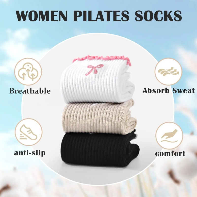 ถุงเท้าโยคะมืออาชีพ สายรัดผ้าฝ - Pilates & Yoga Vida บทวิจารณ์และราคา