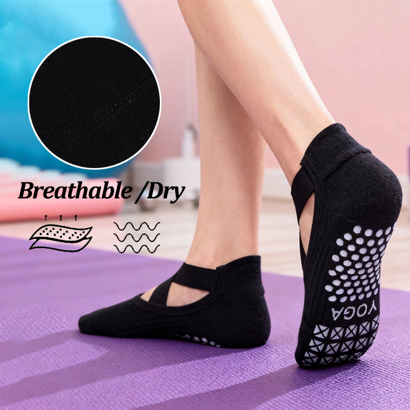 ถุงเท้าโยคะกันลื่นสำหรับผู้หญิ - Pilates Yoga Fitness บทวิจารณ์และราคา