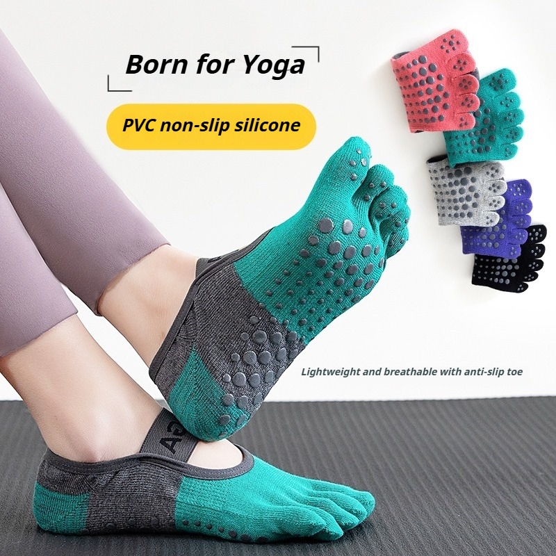 ถุงเท้าพิลาทิสกันลื่นแบบห้านิ้ - Pilates Yoga Fitness บทวิจารณ์และราคา