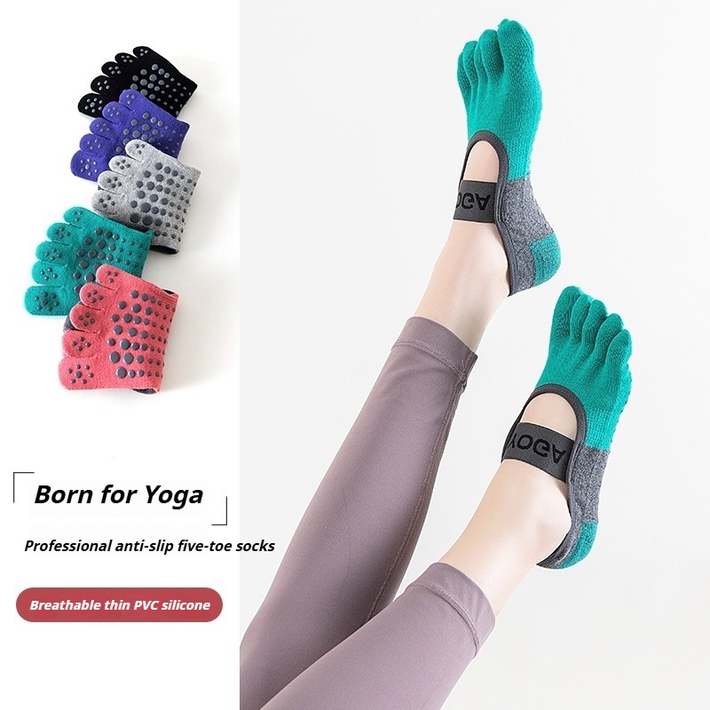 ถุงเท้าพิลาทิสกันลื่นแบบห้านิ้ - Pilates Yoga Fitness บทวิจารณ์และราคา